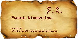 Paneth Klementina névjegykártya